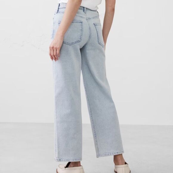 BANANA REPUBLIC High-Rise Straight Jean, White, Size 6 Petite - Picture 3 of 11